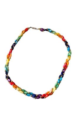 Rainbow Beaded Twisted Necklace - Women Jewelry